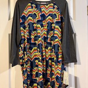 LuLaRoe Colorful Geometric Long Sleeve Top
